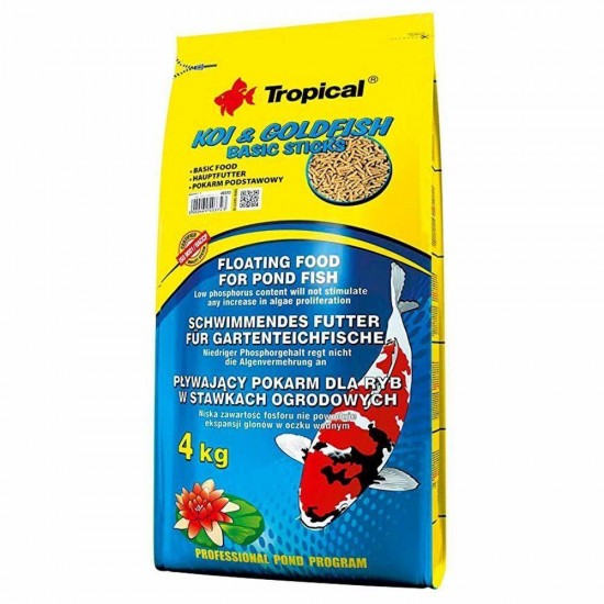 Tropical Pond Koi Goldfish Basic Sticks 4kg